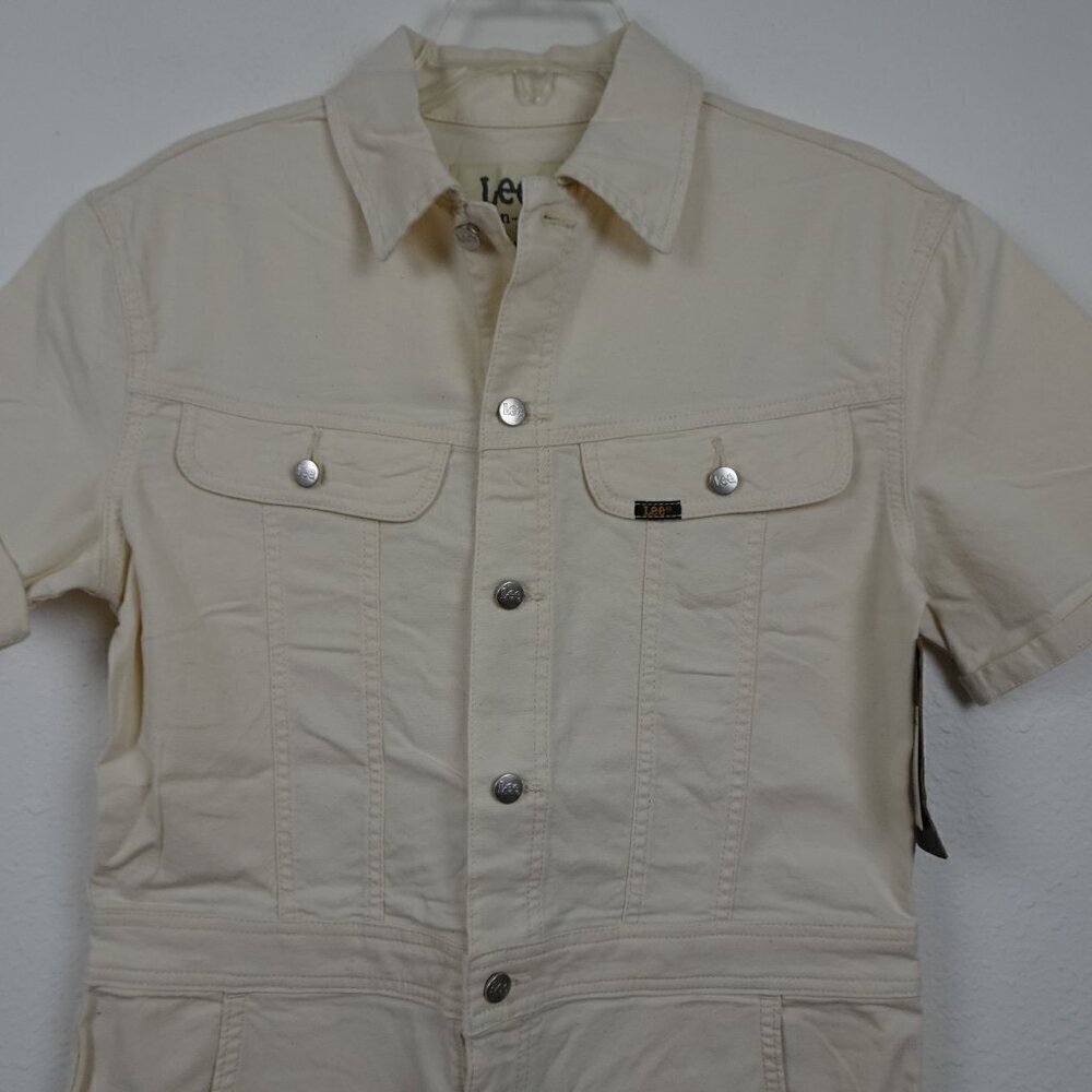 Lee Denim Romper Size S Beige Short Union Alls One Piece Jumpsuit - Picture 3 of 11
